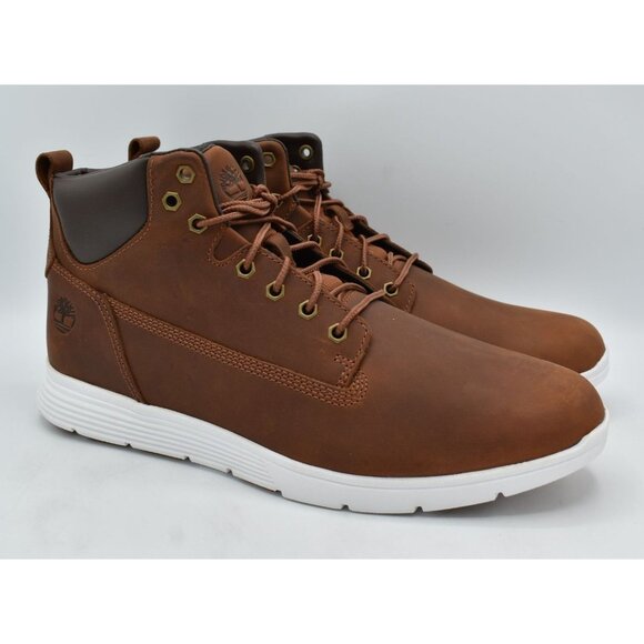 Timberland Mens Size 10.5 Killington Mid Lace Up Rust Full Grain Leather Sneaker - Picture 4 of 12